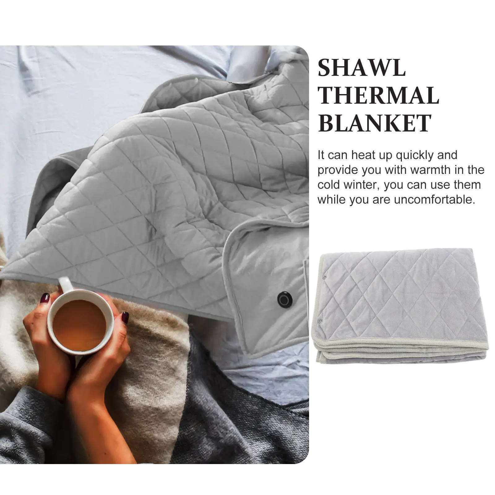 

Электрическое одеяло с подогревом, теплая термо-накидка, мягкая портативная грелка с USB-подогревом для офиса, спальни, дома, зимнее одеяло