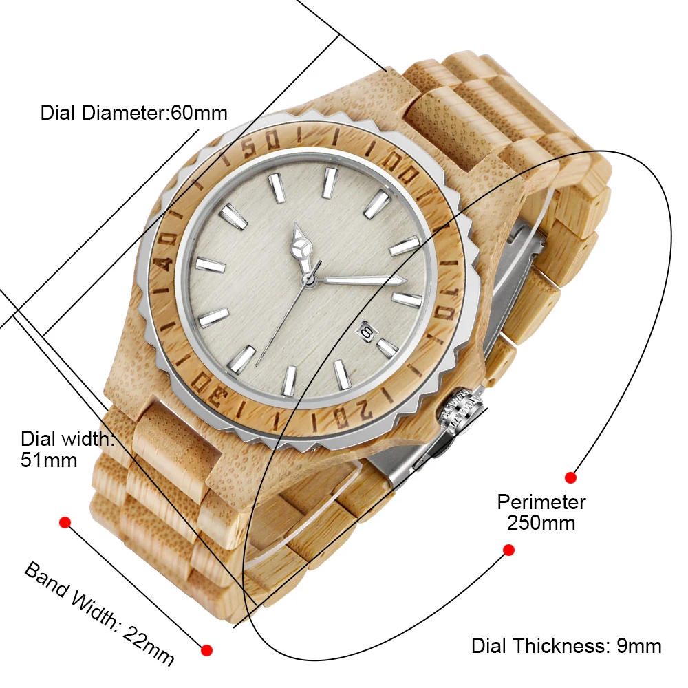 Classic Luxury Style Calendar Men's and Women's Wood Quartz Watch Khaki Fashion Business Street Fashion Accessories Wood Clock