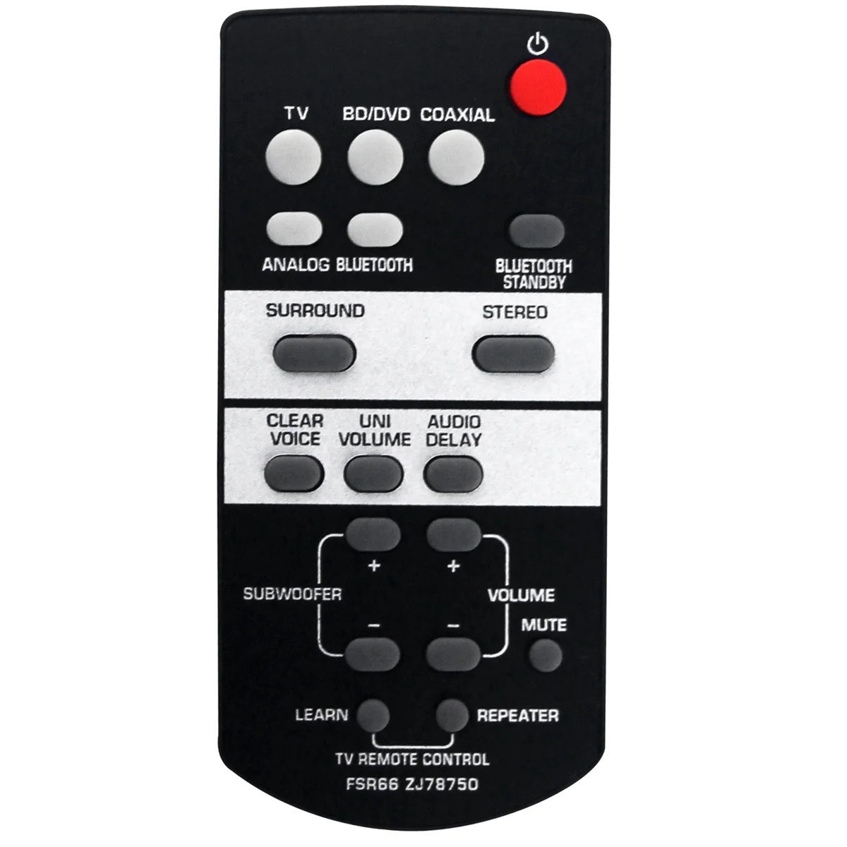 Replace FSR66 ZJ78750 Remote for Yamaha Sound Bar YAS-103 YAS-105 YAS-106 YAS-107 YAS-108 YAS-207 ATS-1030 ATS-1080