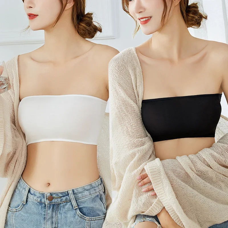 

Fashion Women Summer Casual Strapless Underwear Chest Breast Wireless Binder Trans Tank Tops Sexy Women Seamless Sports Top Bra