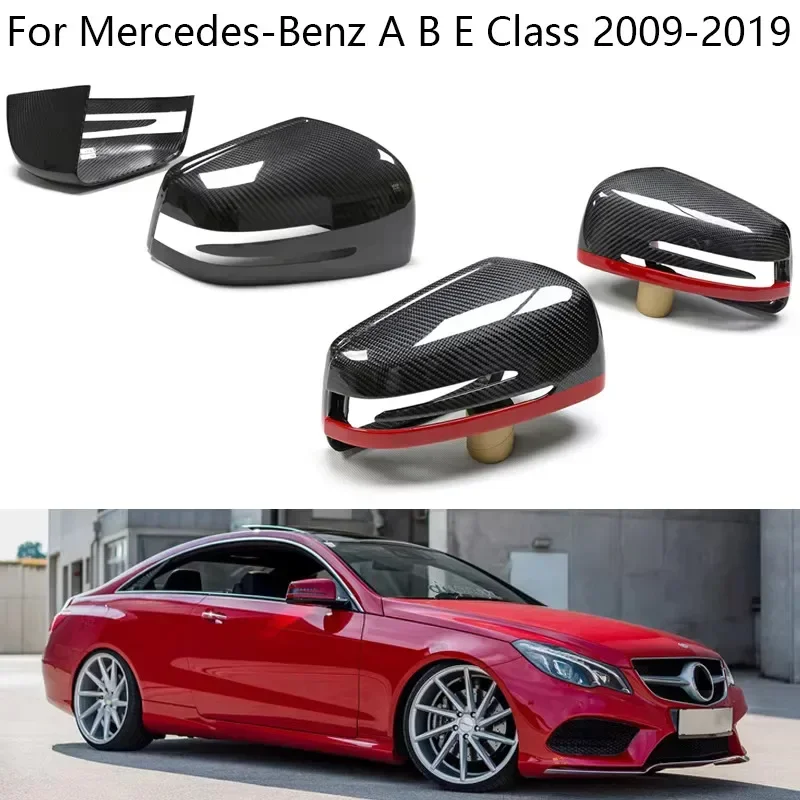 

For Mercedes-Benz A B E Class W176 W246 C207 2009 2010-2019 Carbon Fiber Car Exterior Rearview Mirror Cover Caps car accessories