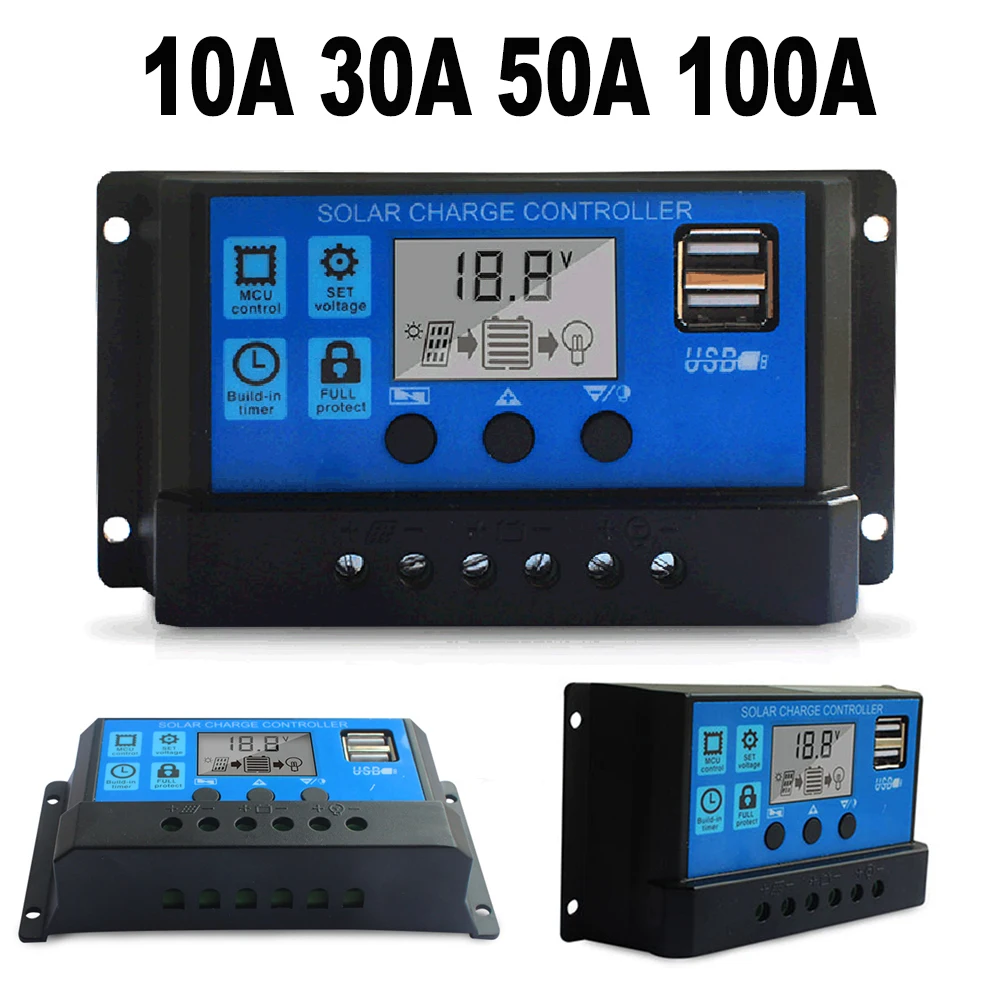 PWM Solarladeregler 12V/24V 30A – Mit LCD-Display Produktbild-Vorschau 3