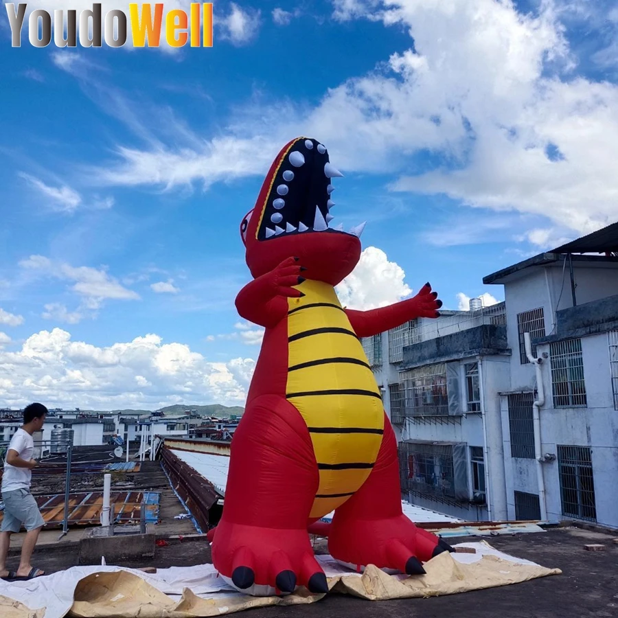 

Entertaining Red Inflatable Dinosaur Cartoon Mascot Suitable For Outdoor Party Events Exhibition/Advertising