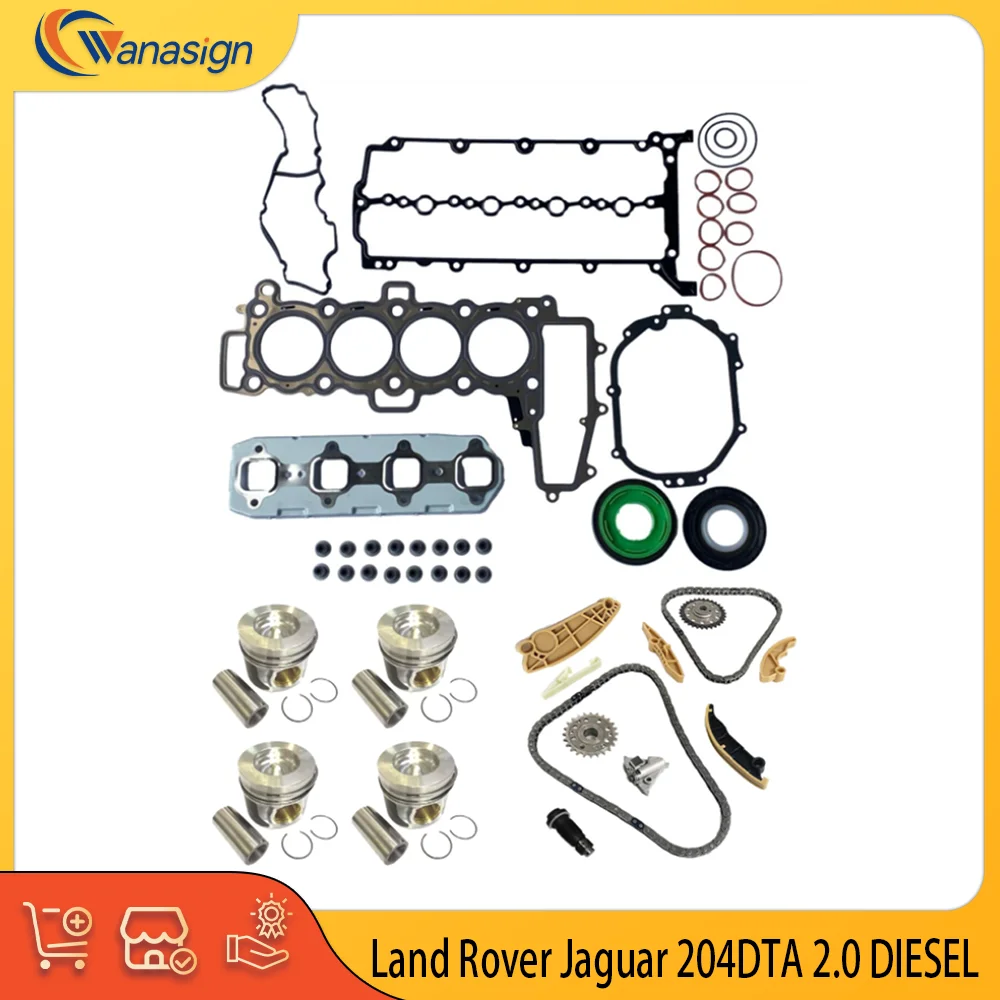 AUTO ENGINE PARTS Cylinder Gasket Set Piston kit Timing chain kit FIT FOR Land Rover Jaguar 204DTA 2.0L DIESEL 2016-2020