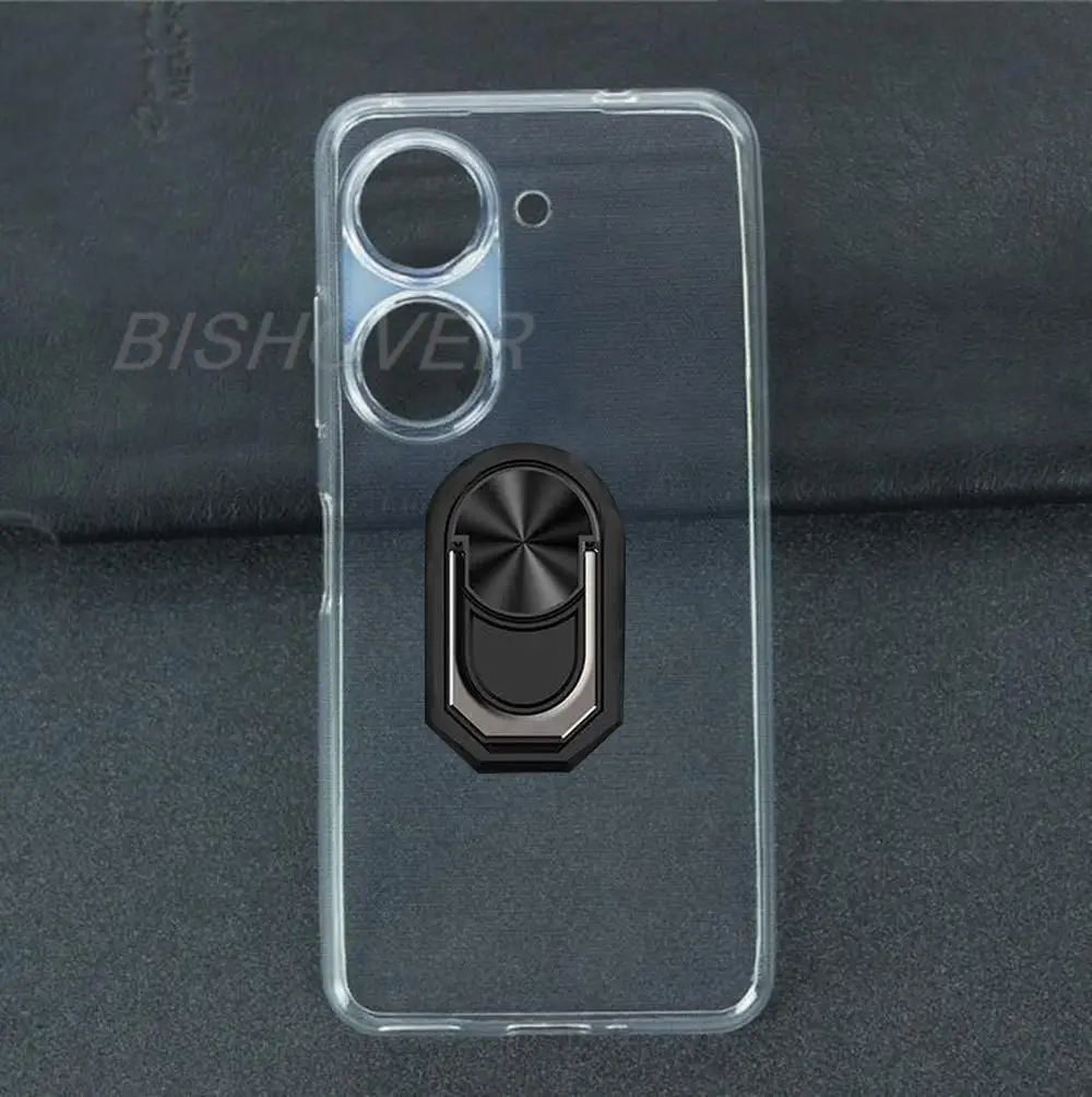 Funda de teléfono con imán para ASUS Zenfone 10 10Z, funda de silicona TPU suave a prueba de golpes para Asus ZenFone 9z con soporte de anillo