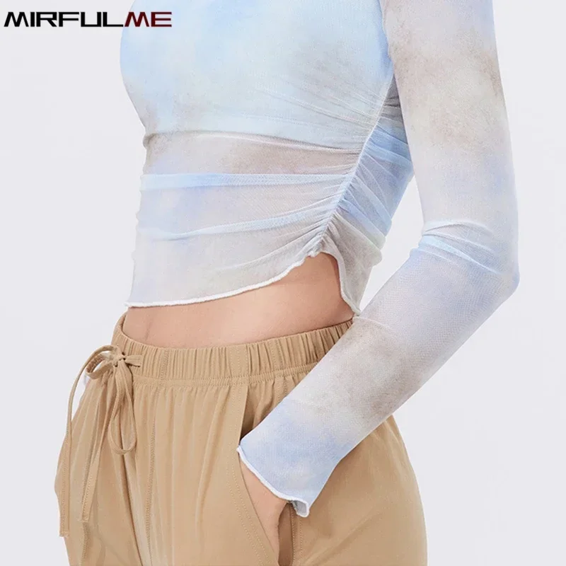 Women Yoga Sport Shirts With Pad Gradient Training Undershirt Mesh Long Sleeve Running Shirt Outdoor Gym Fitness Top Sweatshirts