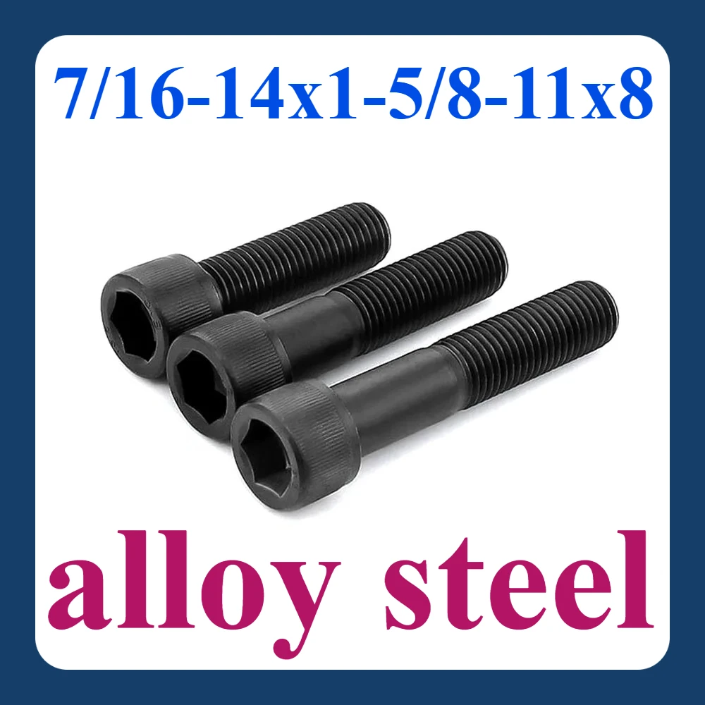 

7/16-14x1-5/8-11x8 12.9 grade alloy steel inch hexagon socket set screws with cheese heads