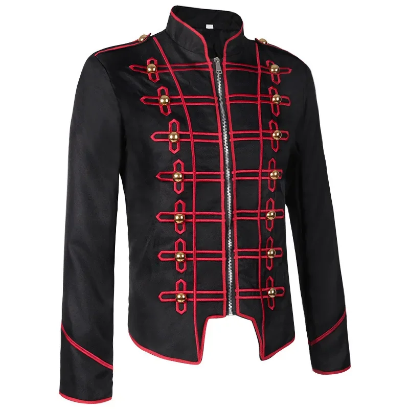 Performance Costume Medieval Retro New Steampunk Drummer Punk Gothic Jacket for Men