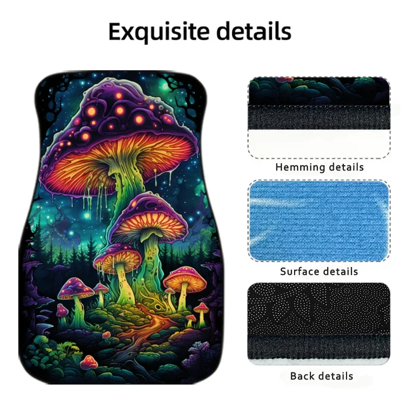 1Pc Mysterious Dream Mushroom print Car Floor Mats Anti-dirty  Comfort Easy to clean Protector fits Most Cars SUVs and Trucks