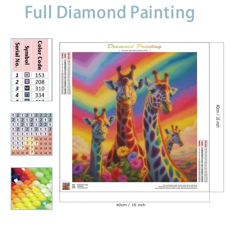 Cheni story 5d DIY Diamant Malerei Voll bohrer Quadrat bunte Giraffe Kreuz stich Diamant Stickerei Verkauf Tiere Diamant Mosai