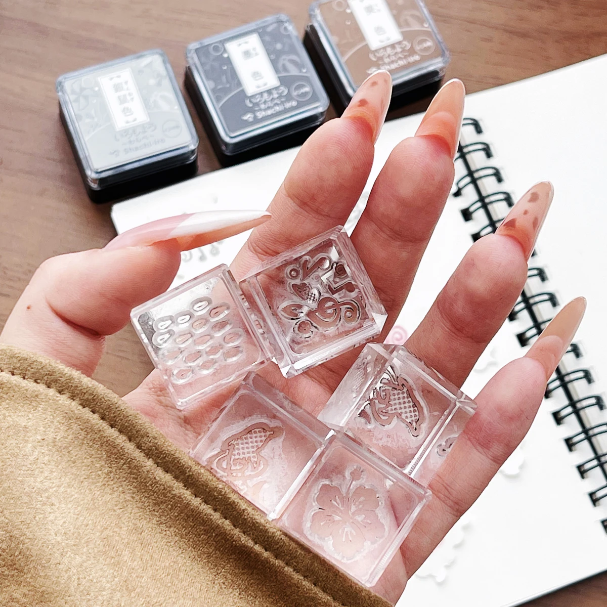 

Акриловый штамп в виде кубика льда для канцелярских принадлежностей, прозрачные штампы для ведения журнала, милое украшение для штампов для записи в стиле ретро