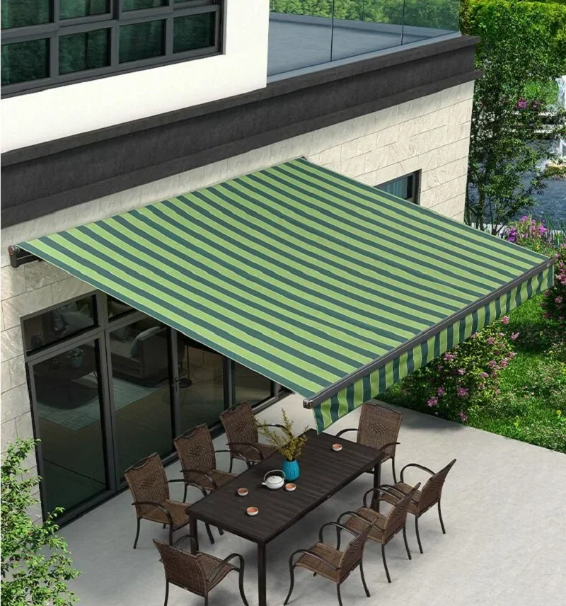 Newly Outdoor BBQ Retractable Balcony Awnings Thicken Oxford Rainproof Sunshade Shelter Window House Pond Antracite Canopy Cloth