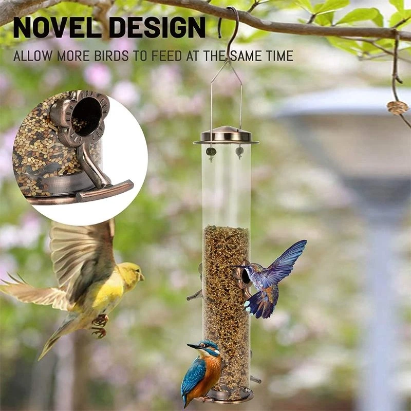 Bird Feeder Portable Outdoor Feeding Tube Hanging Wild Birds Plastic Supplies Products Park Garden Tree Container best sale