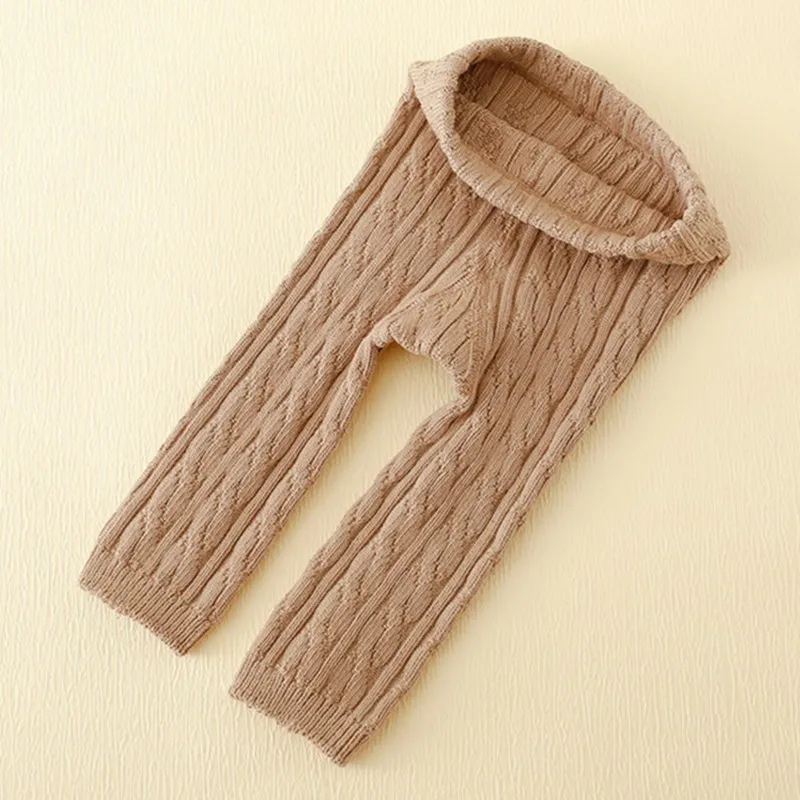 Baby Knit Pants Autumn Winter Clothes Soft Elastic Waist Thickened Solid Color Pants Bottoms Baby Items Clothing