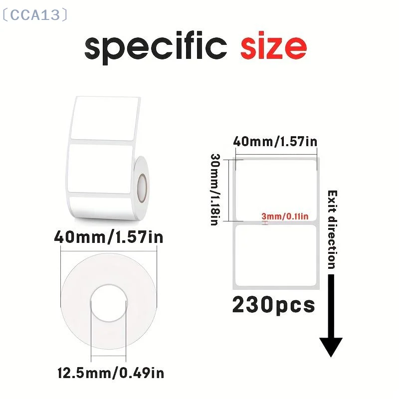 〔CCA13〕Thermal Label Printer Stickers 12 Rolls Self Adhesive Tags Multicolor Laser Paper for Address Barcode Organization