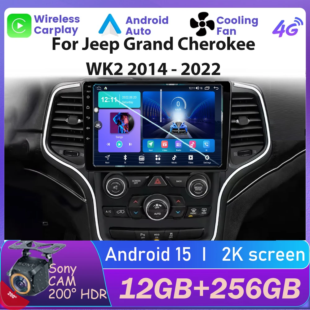 

Car Radio Android For Jeep Grand Cherokee WK2 2014 - 2022 Carplay Multimedia Auto Player Stereo 4G WiFi GPS Navigation 2din DSP