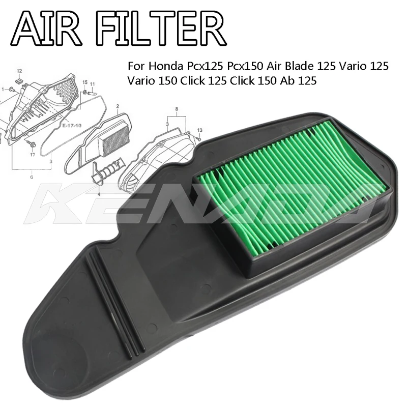 Air Filter For Honda Pcx125 Pcx150 Air Blade 125 Vario 125 Vario 150 Click 125 Click 150 Ab 125