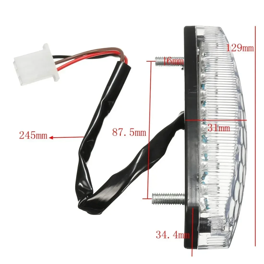 モーターサイクルテールライト,赤いLEDテールライト,ブレーキライト,ATV,クワッド,カート,タオ,サンル,12V, 50, 70, 110, 125cc