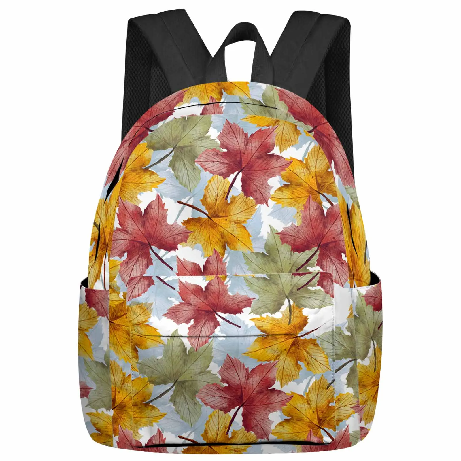 

Autumn Plants Yellow Maple Leaves Backpack School Bags for Teenagers Students Laptop Bag Women's Casual Travel Backpack