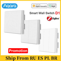 Aqara D1 Wall Switch Smart Zigbee Wireless Key Light Remote Control Zero Line Fire Wire Switch With /NO Neutral Xiaomi Mijia APP