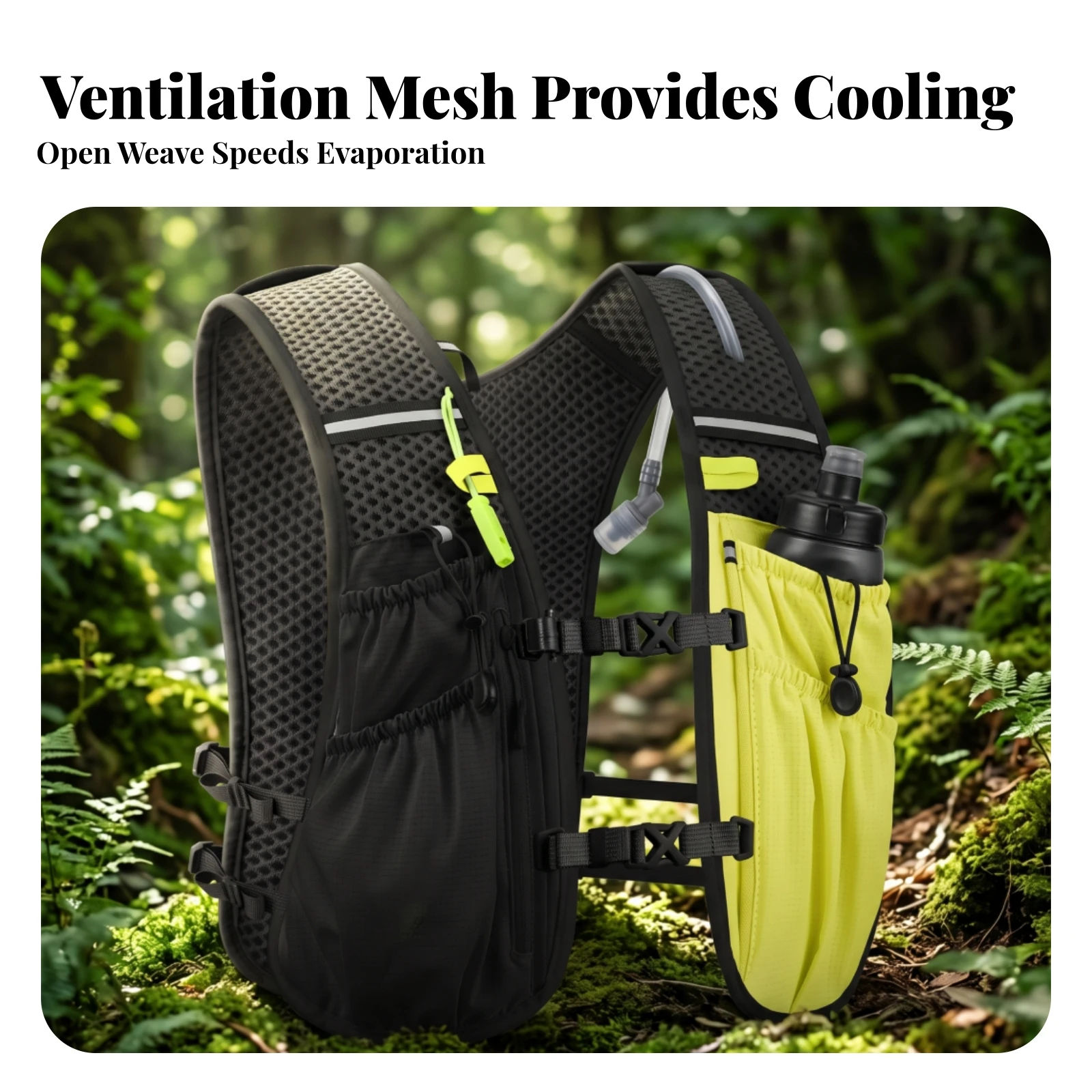 Running Vest Backpack Lightweight Hydration Vest with Front Pockets Water Backpack Long-Lasting for Runners, Outdoor Sports