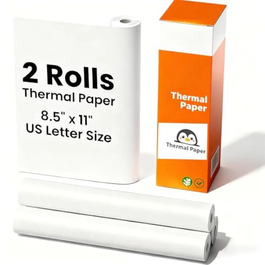 s Thermal Printer Paper 8.5 x 11 Inch, US Letter Size Thermal Paper Roll Compatible with Gloryang, Phomemo, Jadens, TATTMUSE Po