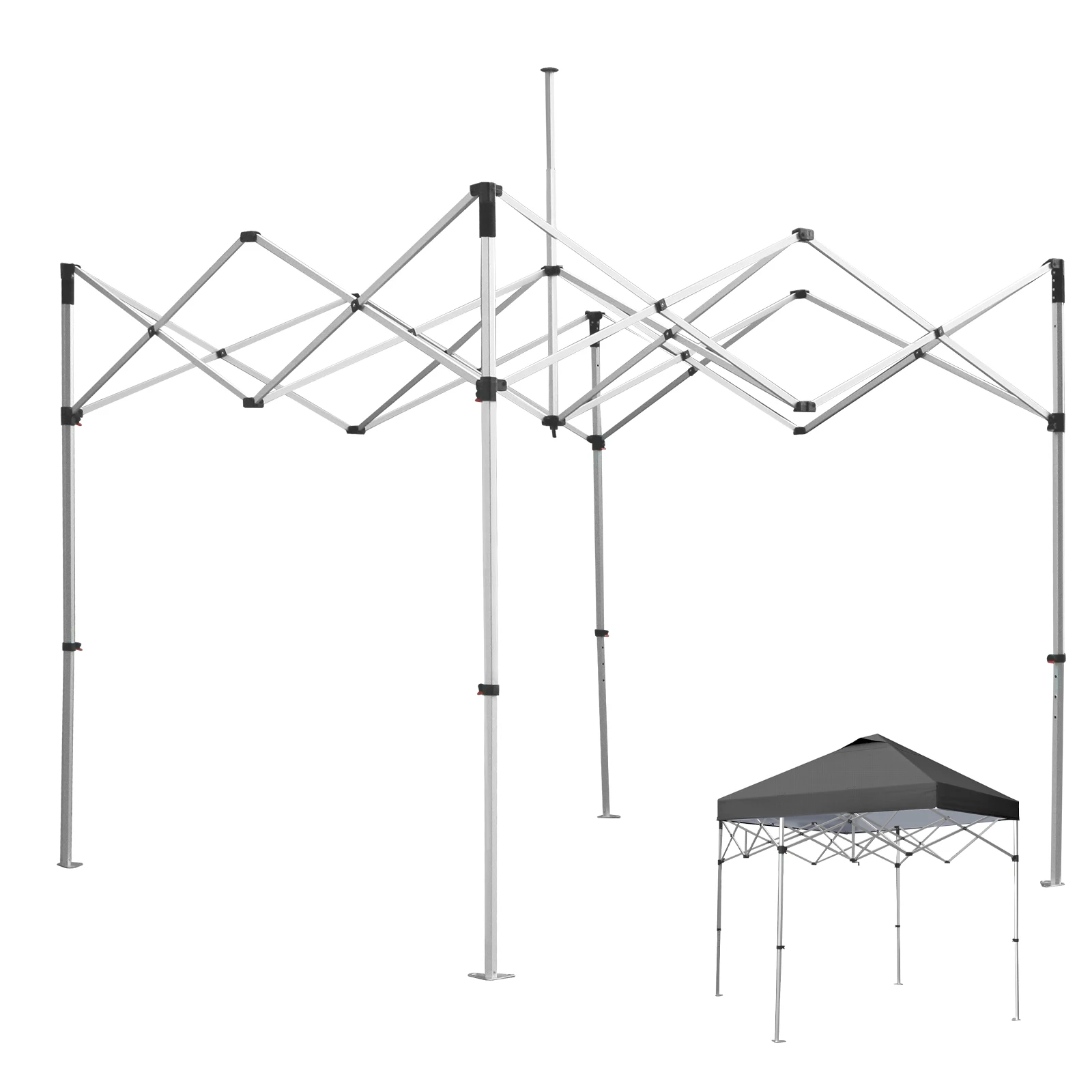 

Aluminum Alloy Folding Heavy Duty Canopy Frame with Hexagonal Leg Portable Awnings Poles for Picnic Beach Garden