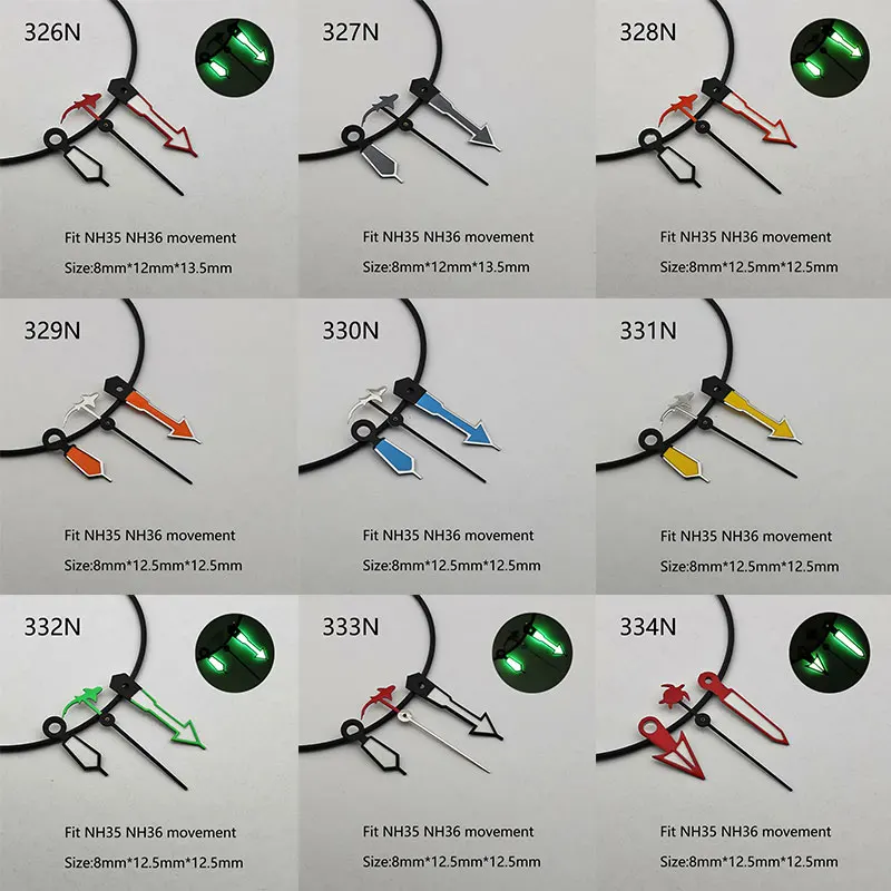 시계 손 NH35 핸드 그린 슈퍼 루미너스 핏 NH35 NH36 무브먼트 시계 액세서리 부품