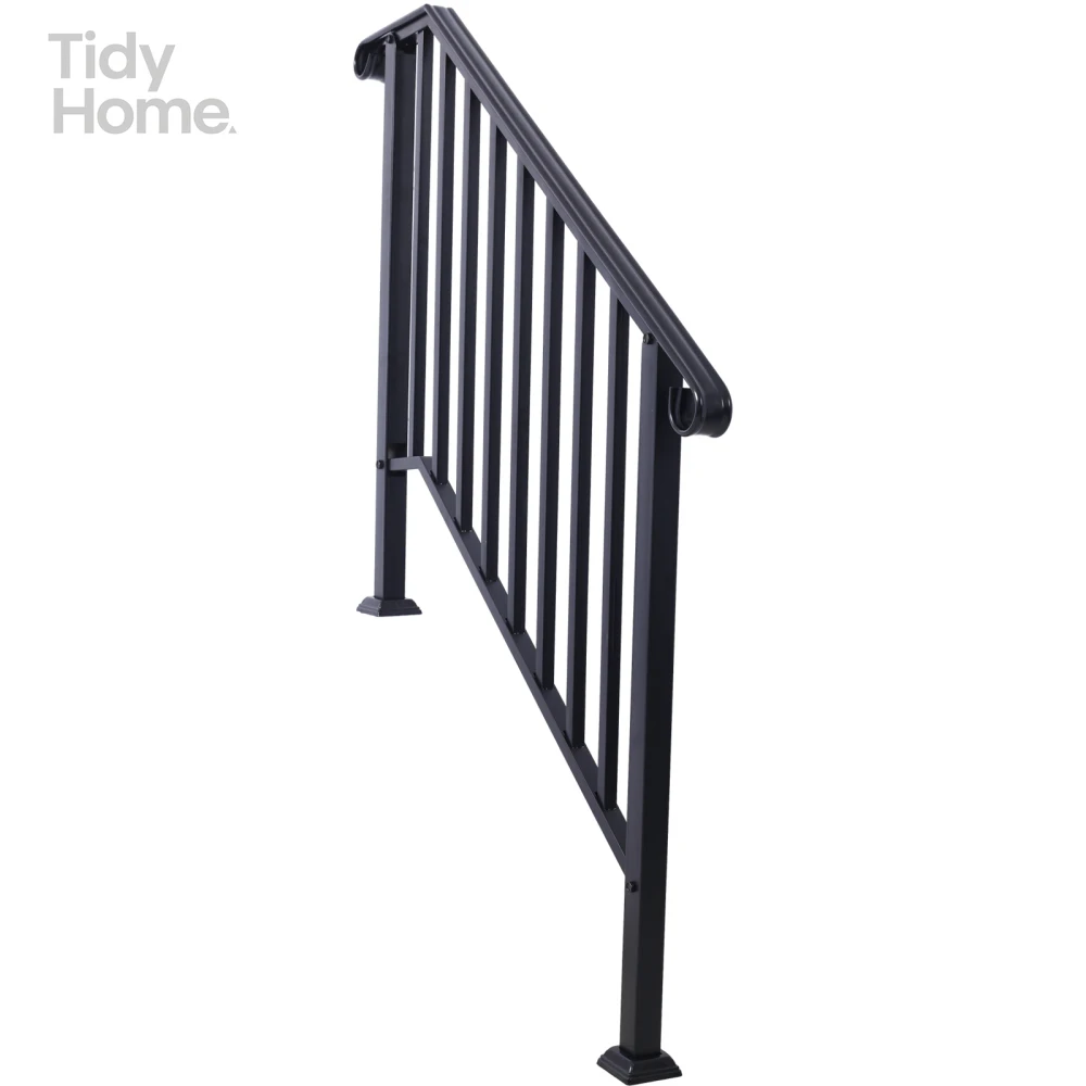 Handrails for Outdoor Steps, Fit 3 or 4 Steps Outdoor Stair Railing, Porch Railing, Transitional Handrails for Concrete Steps