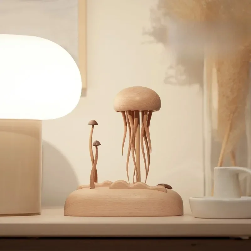 Wooden mechanical jellyfish Creative smart tabletop decoration holiday gift Wooden crafts