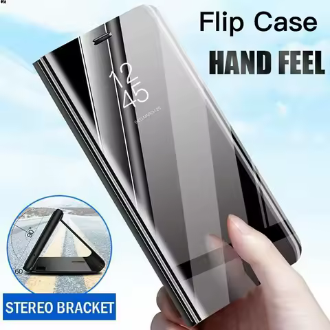 Luxury Smart Mirror Flip Case For Samsung Galaxy Note 10 9 8 S10 S8 S9 S24 S23 S22 S21 S20 Plus Ultra A50 A30 A70 Original Cover
