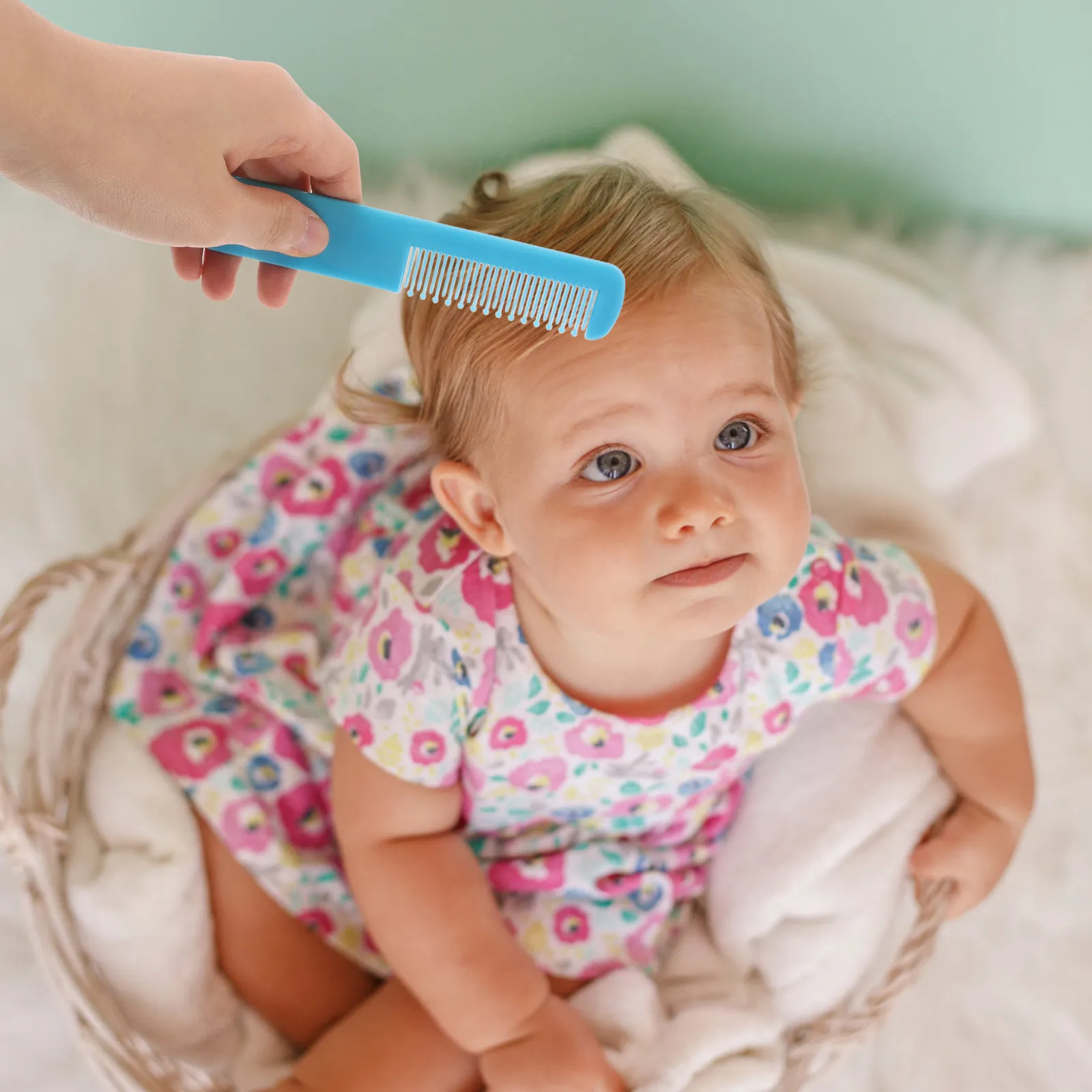 2Pcs Baby Hair Comb Set Round Teeth Detangler Soft ABS Material for Toddler Newborn Hair Care Gentle Sensitive Scalp Grooming