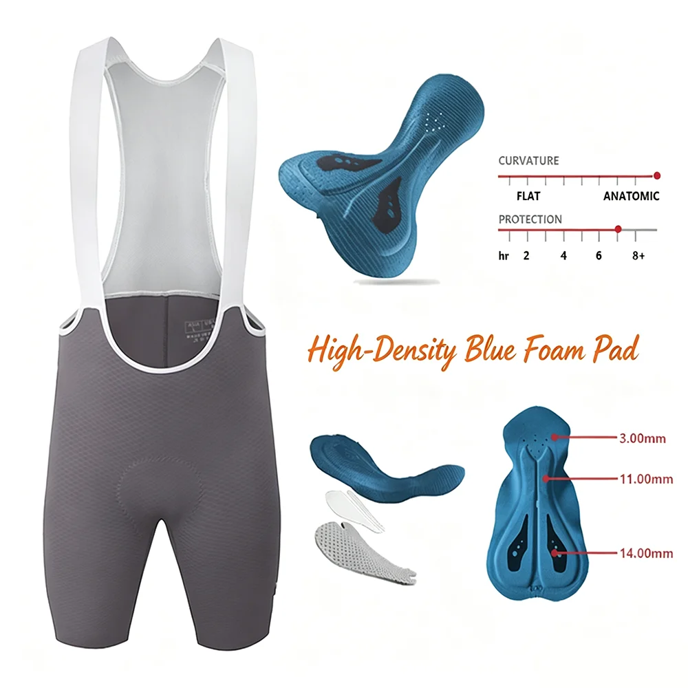 Neue Sommer-Einteiler-Radhose mit hochdichtem blauem Polster, schnelltrocknend, atmungsaktiv, stoßdämpfend, für Straßenradfahrer – Detail 7