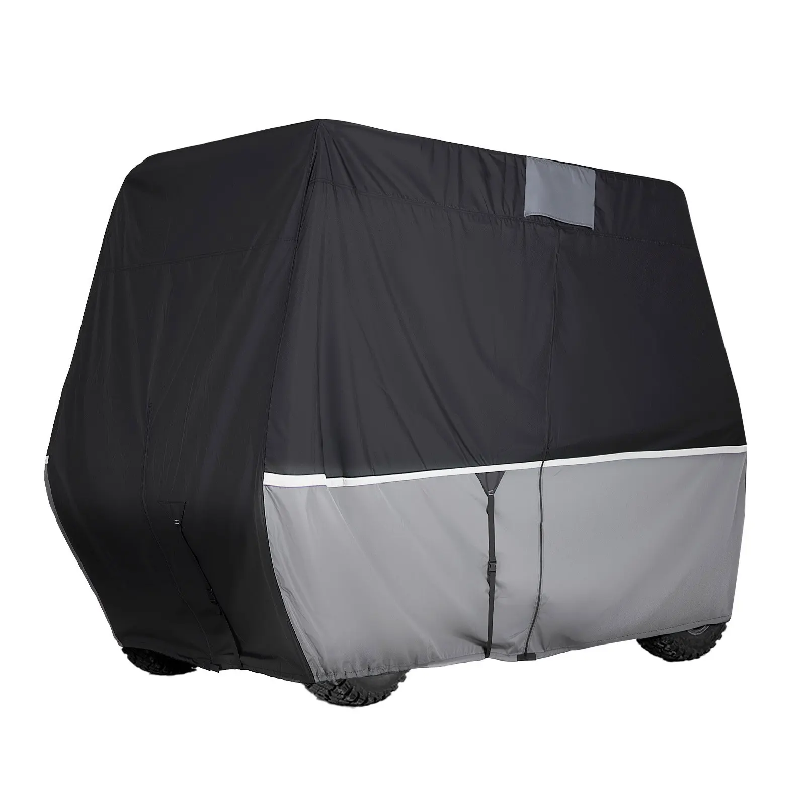 

Golf Cart Cover, Full Coverage 2+2/4 Passenger Golf Cart, 420D Waterproof Oxford Fabric Club Car Cover Fits Most Carts Club C