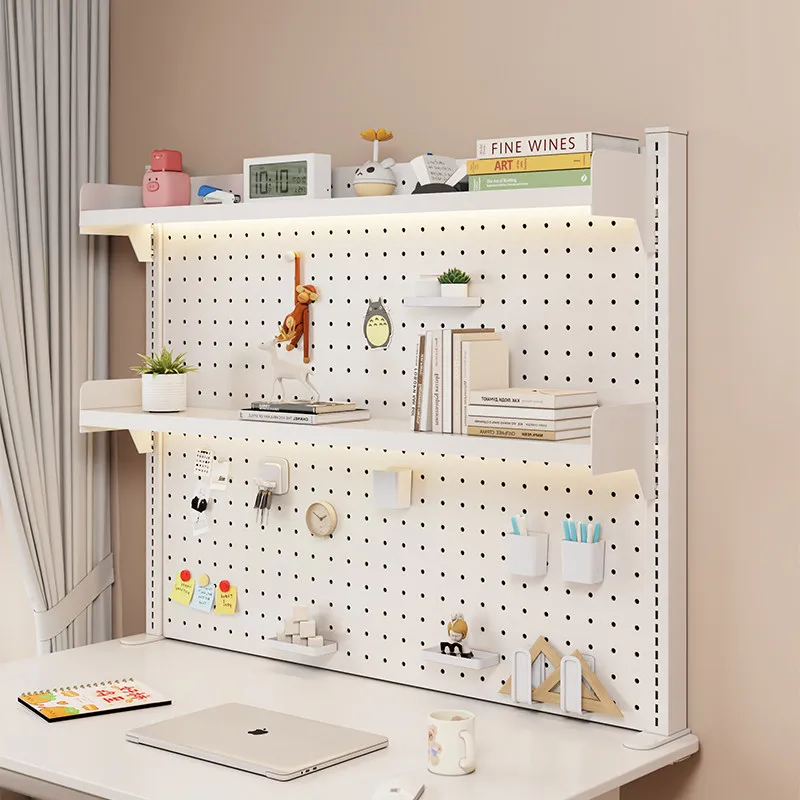 Table bookshelf adjustable full wrought iron hole board desktop desk storage rack computer desk storage rack clip type