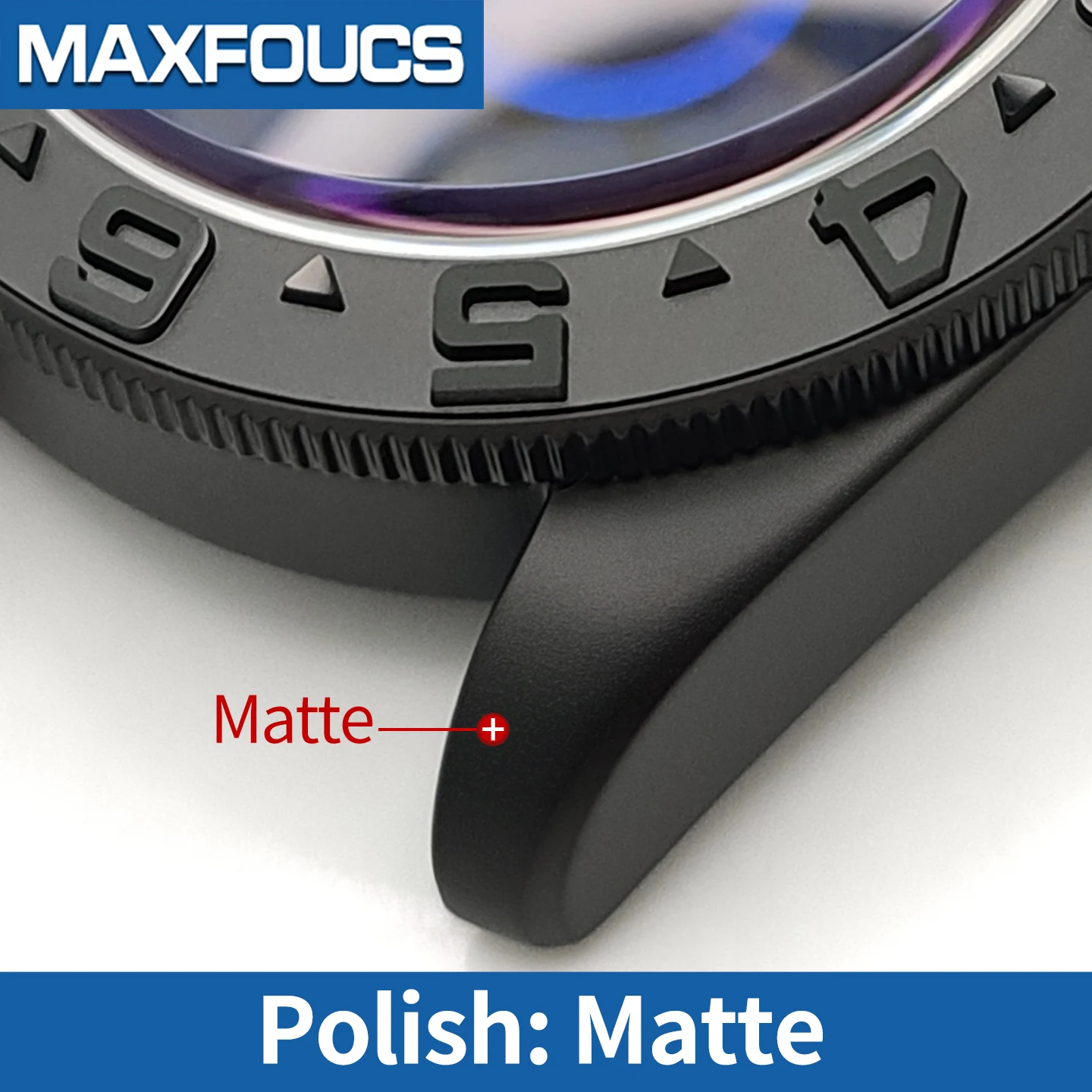 Mattes Retro-Uhrengehäuse im Black Bay-Stil MOD SKX NH34 NH36 Schwarze Stahlkrone Saphirglas-Gehäuseboden Einsatz Kundenspezifisches Zubehör – Detail 5