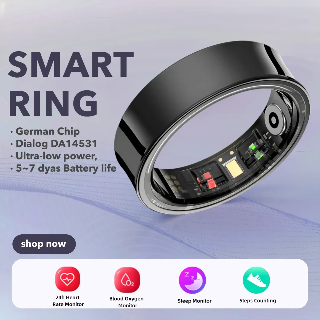 Anillo inteligente R05 de aleación de titanio para hombres y mujeres, anillo de seguimiento deportivo para dormir, ritmo cardíaco, oxígeno en sangre, para Xiaomi, Samsung, iOS y Android