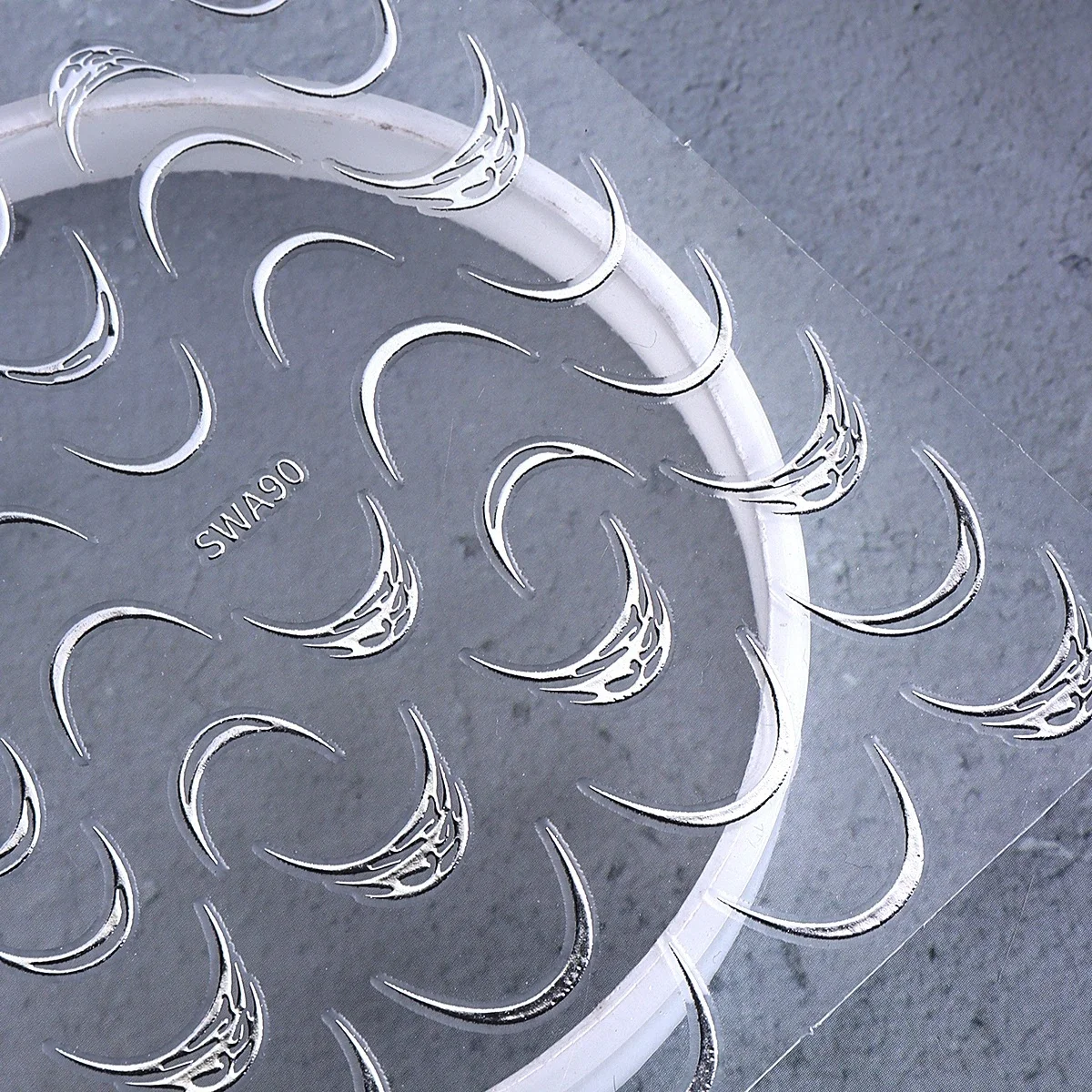 1 stks 3D Sparkle Vergulden Franse Kwastje Vorm Nail Sticker Goud Zilver Ster Maan Zelfklevende Decals Stempelen Manicure Decoratie