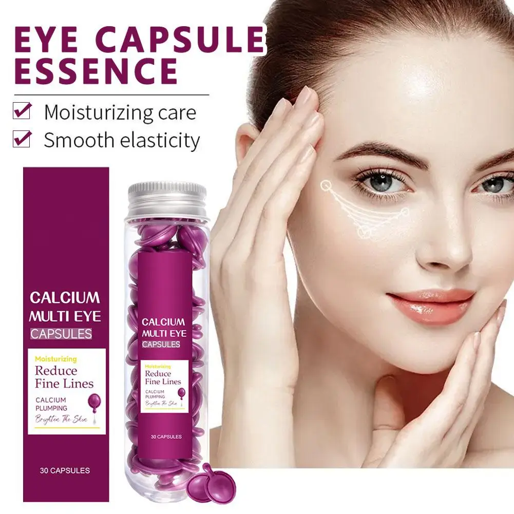 

30pcs Plumping Firming Reduce Fine Lines Hydrating Portable Capsule Essence Brighten Eye Skin Calcium Multi-effect Eye Capsule