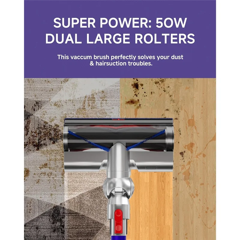 BAAM-ダイレクトドライブ、クイックリリースソフト毛床&カーペット掃除機ブラシヘッド、ダイソンV15 V11 V10 V8、V7用