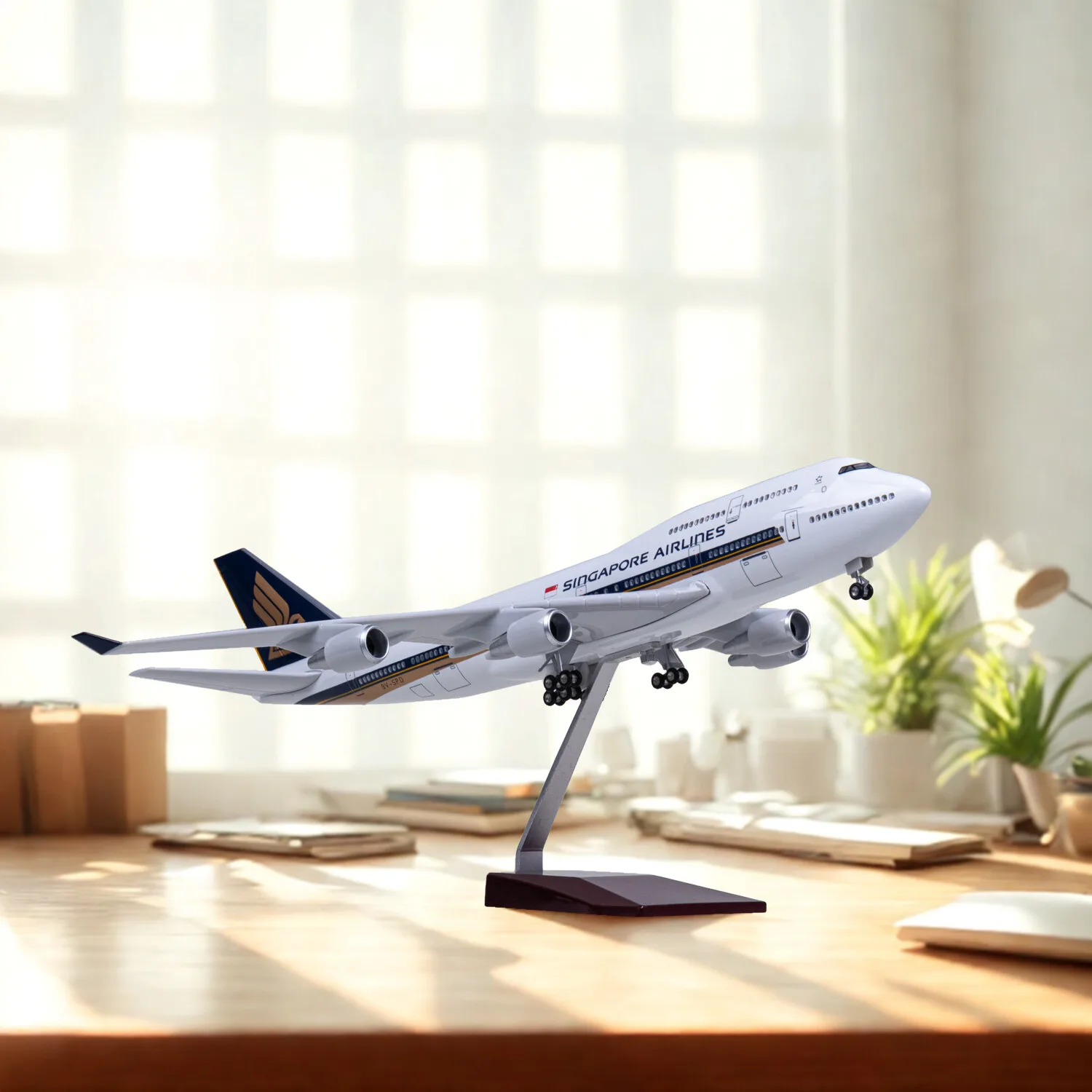 

747 Singapore Airlines 47cm Aircraft Scale 1:150 B747 Model Planes Resin Airplane Room Decoration Collected Gift By Aviation