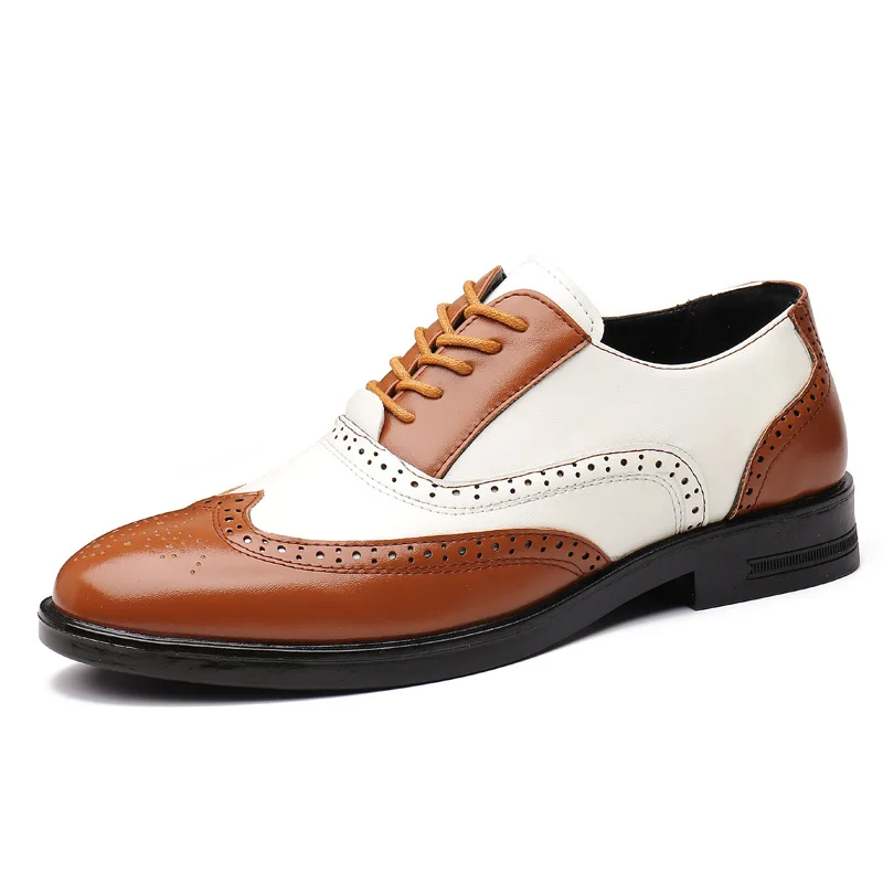 

Men Dress Shoes Formal Oxfords Classic Business Office Wedding Shoes Wear Elegant Casual Leather Zapatos Brock Carving Men Shoes