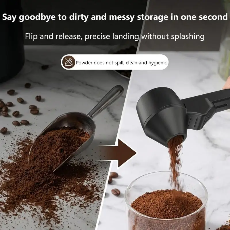 *Spill-Proof Coffee Spoons Funnels Sliding Spoon Reusable With Longer Handle Coffee Scoop Measuring Spoon Funnel Kitchen Gadgets