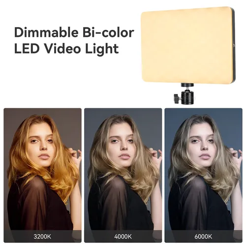 Imagen 2 del producto Panel de luz LED para fotografía y vídeo de 8/12 pulgadas, Kit de iluminación para estudio fotográfico para disparar transmisión en vivo Youbube con soporte para trípode