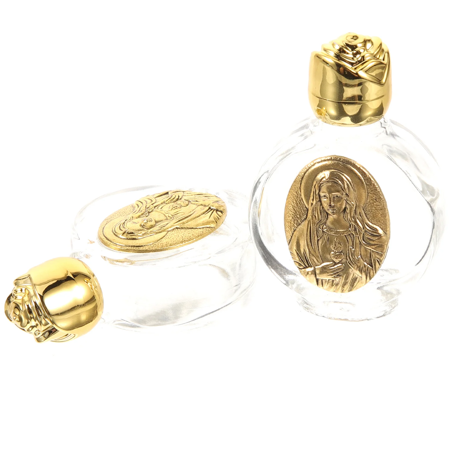 2 Stuks Glazen Heilige Waterfles Lege Hervulbare Kolf Voor Zegen Decoratieve Kerk Gebruik Heilige Water Kolf Kleine Flessen