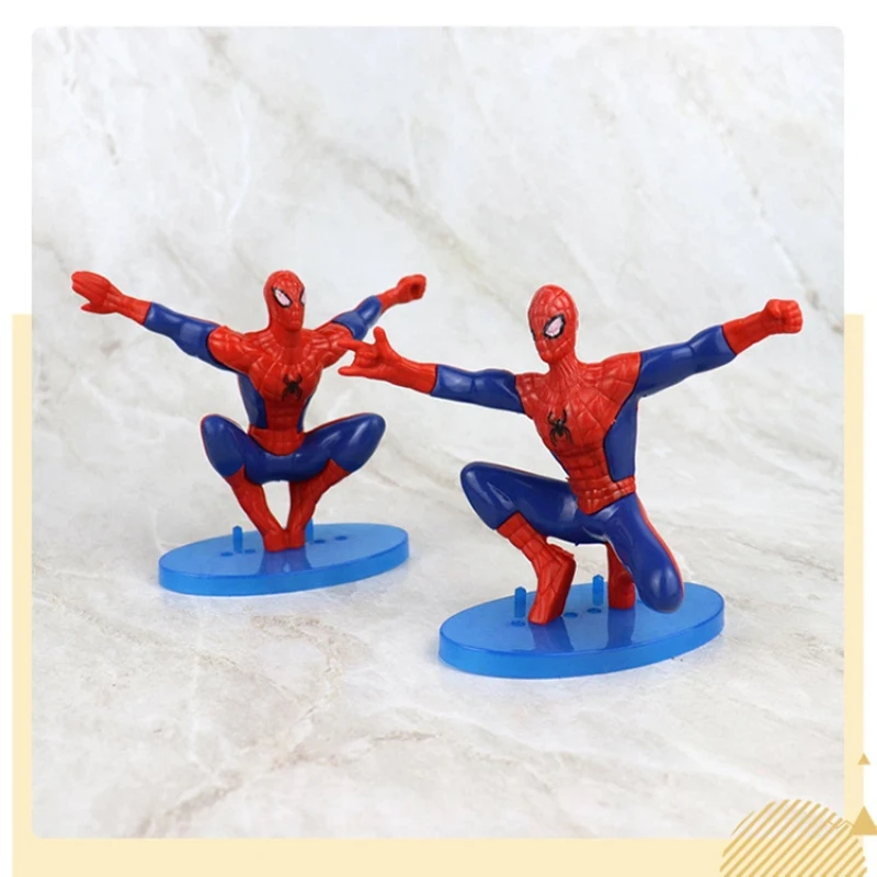 7pcs/set Anime Spider-Man Q version kawaii Action Figure PVC Model Toys doll Desk Decor car ornament Collectible Gifts