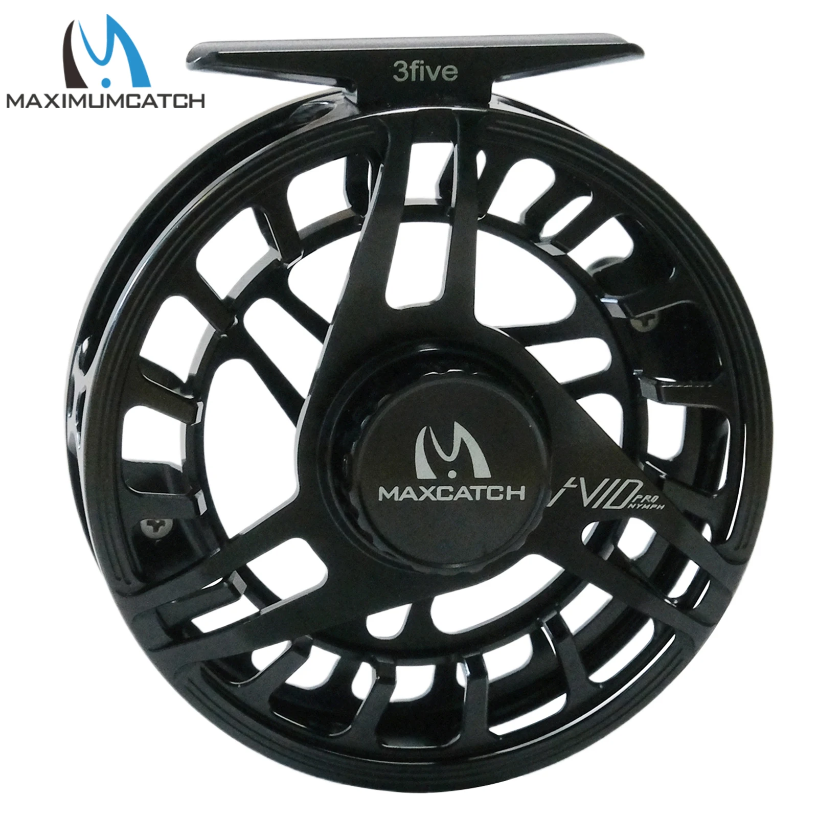 MAXCATCH AVID PRO Nymph Fly Reel Full Frame CNC-machined Large Arbor Fly Fishing Reel for Euro Nymph 3/5wt