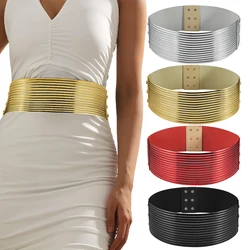 1PC Vintage Statement Belt PU Gold&Silver&Red&Black Color Leather Collar Long Skirt Belt Women's Bijoux African Jewelry