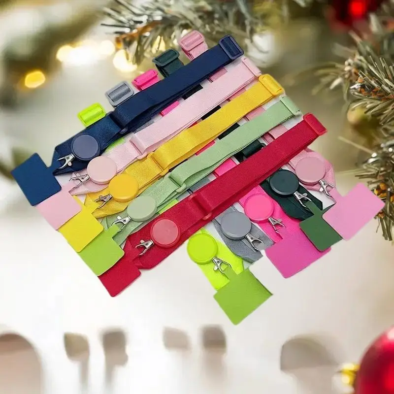 

Detachable Adjustable Strap Crossbody Patch Phone Lanyard For Phone Flat Nylon Patch Necklace Clip Snap Hanging Cord Rope