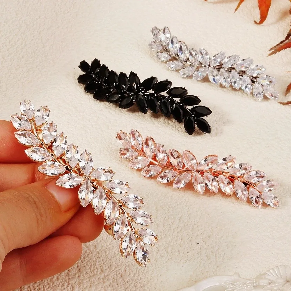 Exquisite Wheat Shape Zirconia Hair Clip Shining Rhinestone Gifts Side Clip Rhinestone Barettes Party Banquet